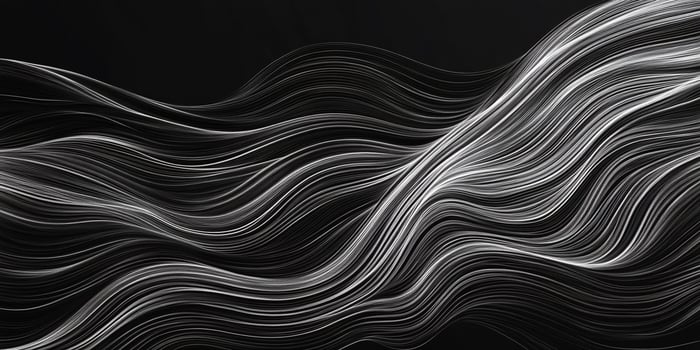 Abstract flowing lines against a dark background, creating a sense of motion and elegance through smooth curves and high contrast design. photo