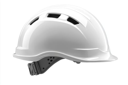 Hard hat positioned on a simple white background for display photo