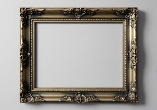 Frame for paintings, mirrors or photo on a gray background. 3d rendering