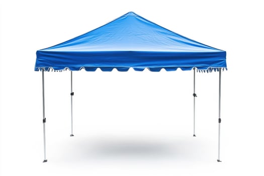 Blue canopy tent set up for outdoor events and gatherings photo