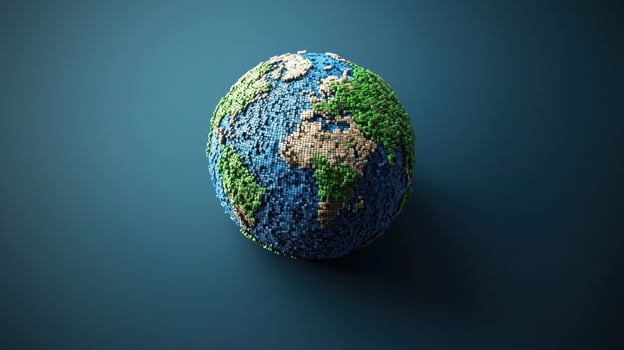 A globe made of clay and earth photo