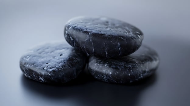 Stacked zen stones create a peaceful and calming scene perfect for meditation or relaxation practices photo