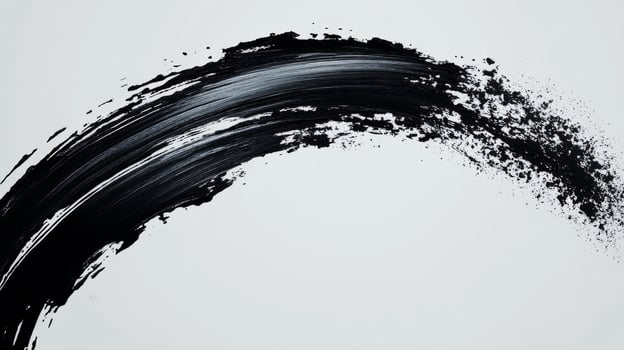 Elegant brush stroke creating bold black abstract art photo