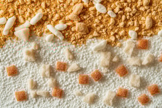 A white background with a brown and white substance on it photo