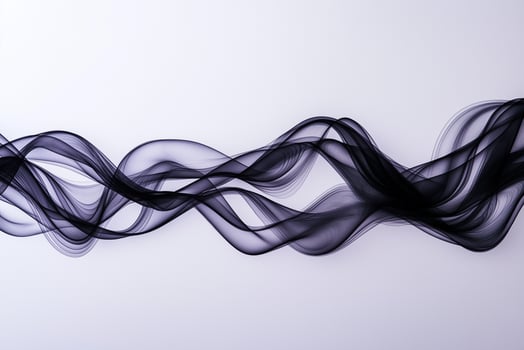 Flowing black waves create dynamic and elegant visual on light background, evoking sense of movement and fluidity photo