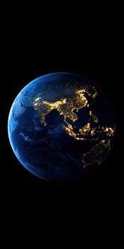Stunning View of Earth from Space Featuring Glowing City Lights at Night photo