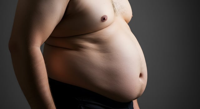 Obesity and Abdominal Fat A Medical Image of Male Body Showing Excess Weight Gain photo