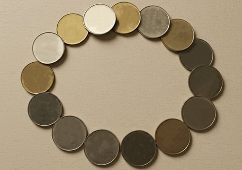 Metal Paint Color Swatches in a Circle for Design Inspiration photo