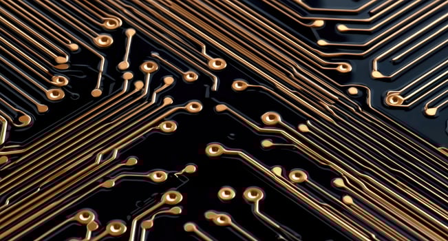 Close up of a modern computer circuit board photo
