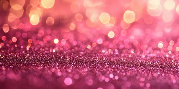 Sparkling pink glitter background with shimmering bokeh lights creating a vibrant and festive atmosphere photo