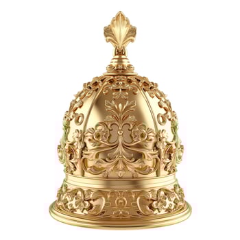 Ornate golden bell with intricate floral designs, perfect for adding elegance to any setting. photo