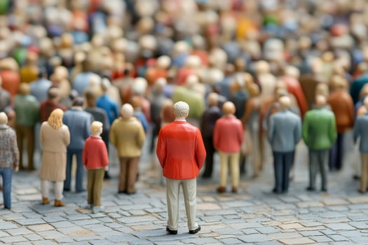 A captivating image showcasing a diverse crowd of people, highlighting the concept of individuality and belonging in a bustling environment This photograph explores themes of unity, diversity, and photo