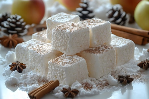 Winter Spice Marshmallows with Cinnamon and Star Anise for Holiday Treats or Design photo