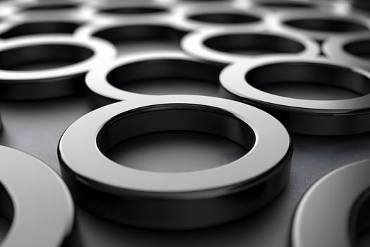 Modern Black Circular Ring Pattern for Industrial Design and Background photo