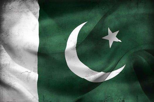 Vintage look 3D-Illustration of a Pakistan flag - realistic waving fabric flag photo