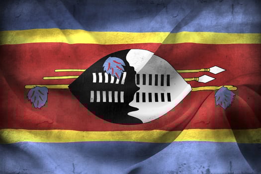 Vintage look 3D-Illustration of a Eswatini flag - realistic waving fabric flag photo
