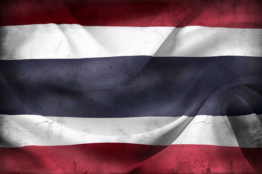 Vintage look 3D-Illustration of a Thailand flag - realistic waving fabric flag photo