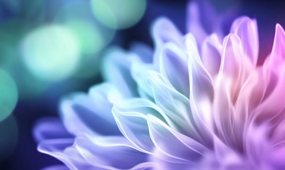 A vibrant, abstract flower design with soft gradients and bokeh effects. photo