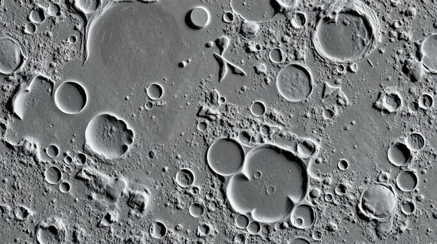 The moon's surface is shown in this image photo