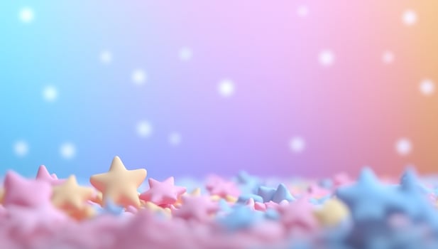 A dreamy pastel background with colorful star shapes scattered. photo