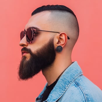 A man with a beard and sunglasses photo