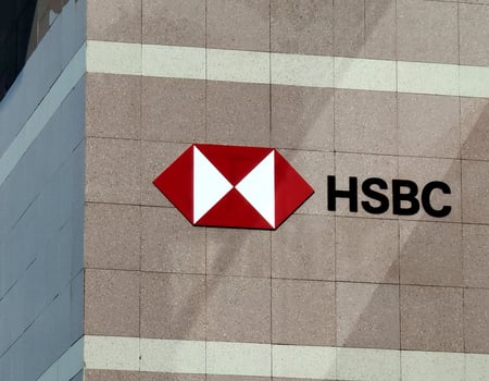 Semarang, Indonesia November 3 2024, HSBC Identity logo. Banking corporation that have office in London photo