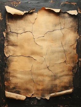 Cracked old scroll on dark background, ancient message photo