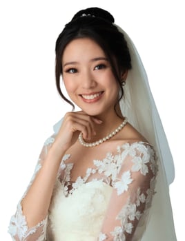 A beautiful young woman in a wedding dress photo