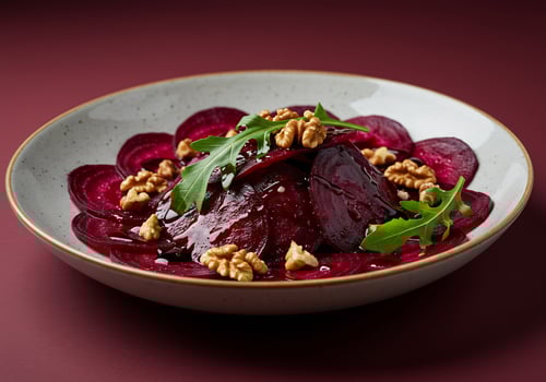Elegant Beetroot Salad with Walnuts and Arugula Dressing photo