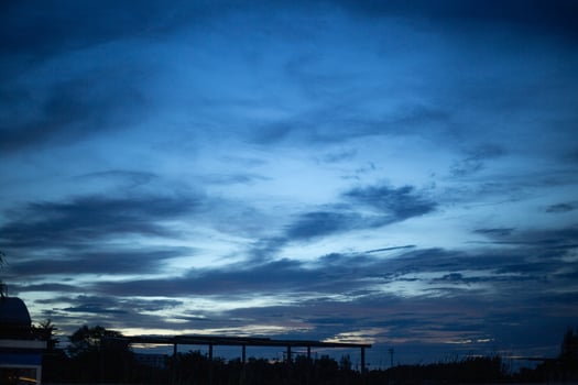 dusk sun set twilight evening time dark blue sky with white cloud city light midnight background photo