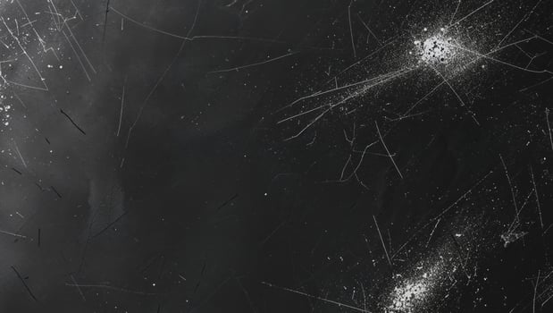 white dust and scratches for overlays on black background photo