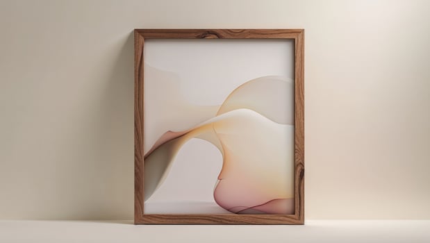 Stylish Mockup of a Wooden Picture Frame for Artwork Display photo