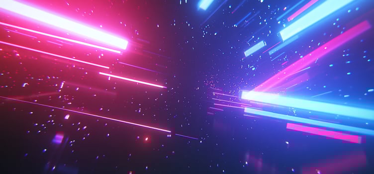Abstract digital art depicting vibrant light trails in space. photo