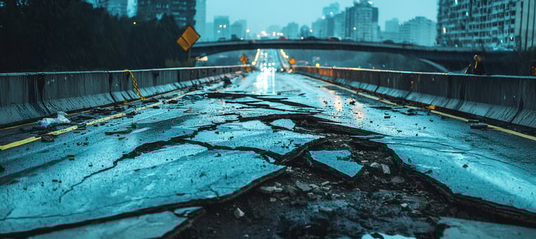 Urban Bridge Damage Assessment After Heavy Rainfall Highlighting Infrastructure Vulnerability photo