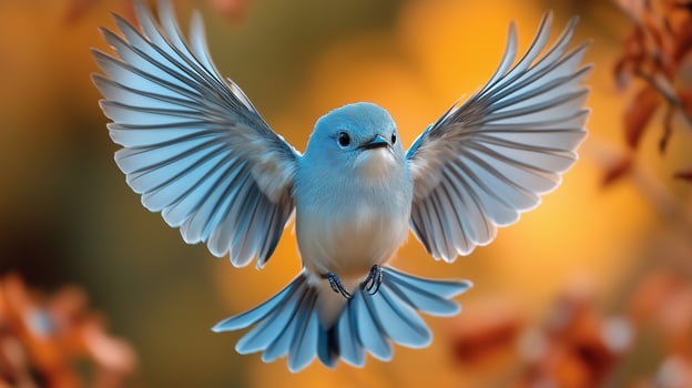 Blue Bird with Spread Wings photo