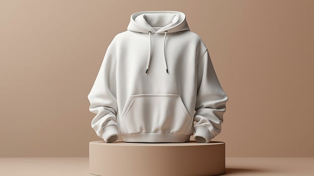 mockup 3d white female hoodie photo