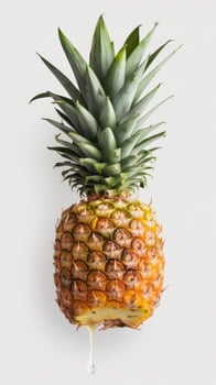 Ripe pineapple on white isolated background pineapple juice photo