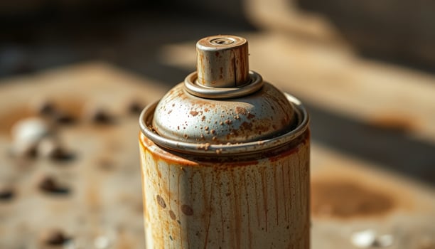 Rusty Metal Spray Can Outdoor photo