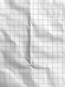 Crinkled white graph paper sheet, for background texture and design photo
