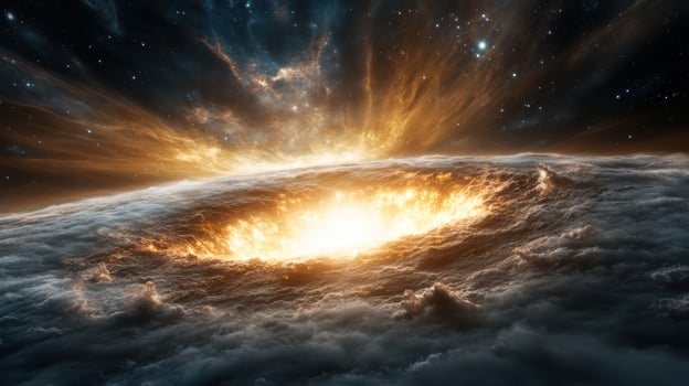 An image of a star exploding in space photo