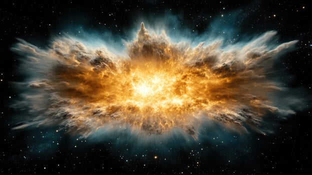 supernova explosion in space, radiating bright colors and energy photo