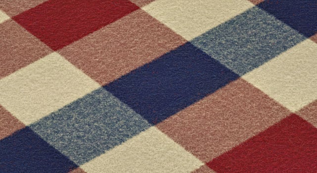 A red, white and blue checkered fabric photo