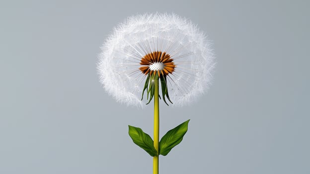 A Detailed Close up of a Mature Dandelion Flower Head with Seeds Ready to Disperse in the Wind photo
