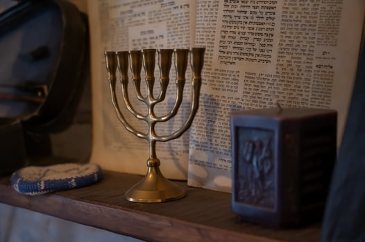 jewish menorah in the jewish museum photo