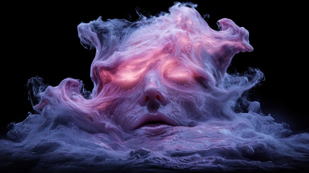 Abstract face made of smoke photo
