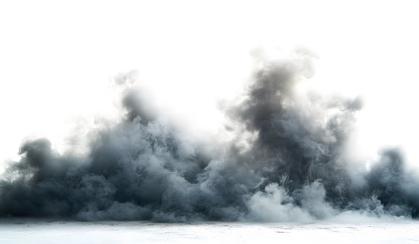 Dark Smoke Billows Across a White Surface photo