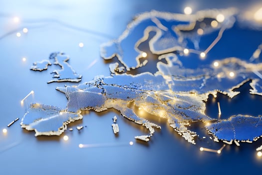 Europe digital network map, global connections photo