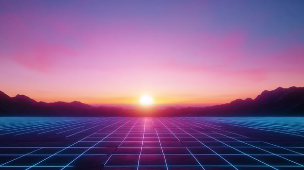 Futuristic Sunset Highway photo
