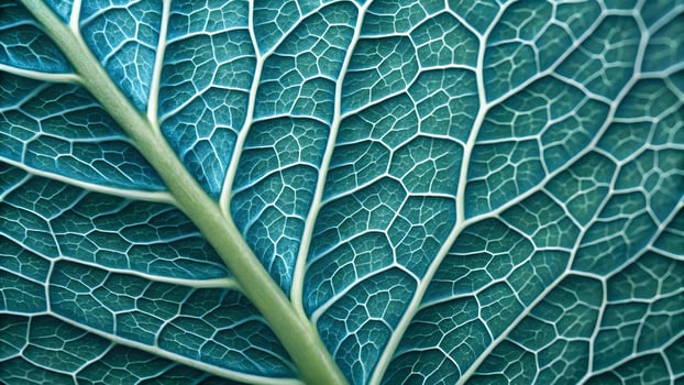 Cabbage Leaf Intricate Veins Close-Up Nature Photography for Botanical Enthusiasts and Designers photo