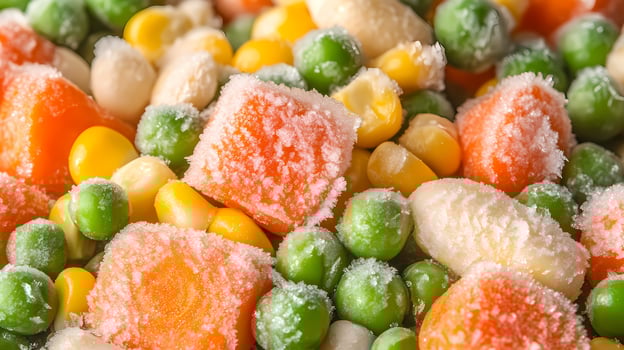 Frozen mixed vegetables creating a colorful and healthy meal photo